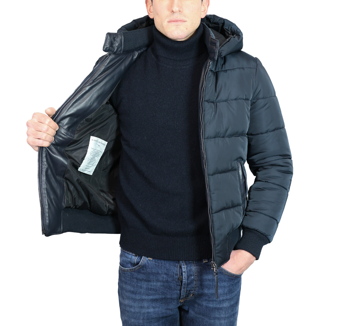 Leather down jacket 98BLNBL