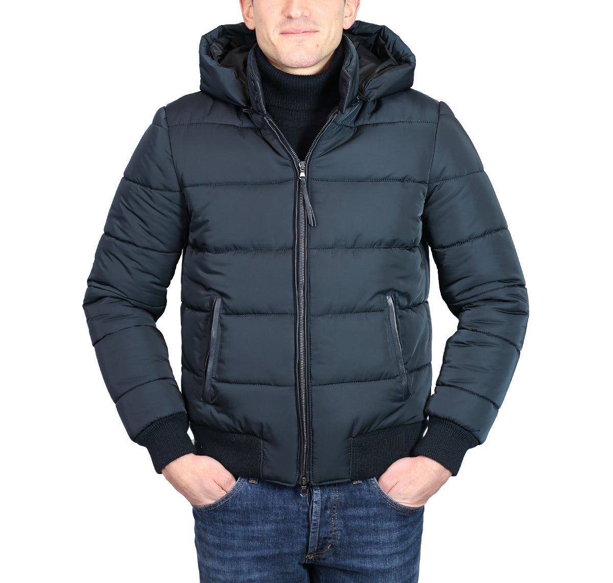Leather down jacket 98BLNBL