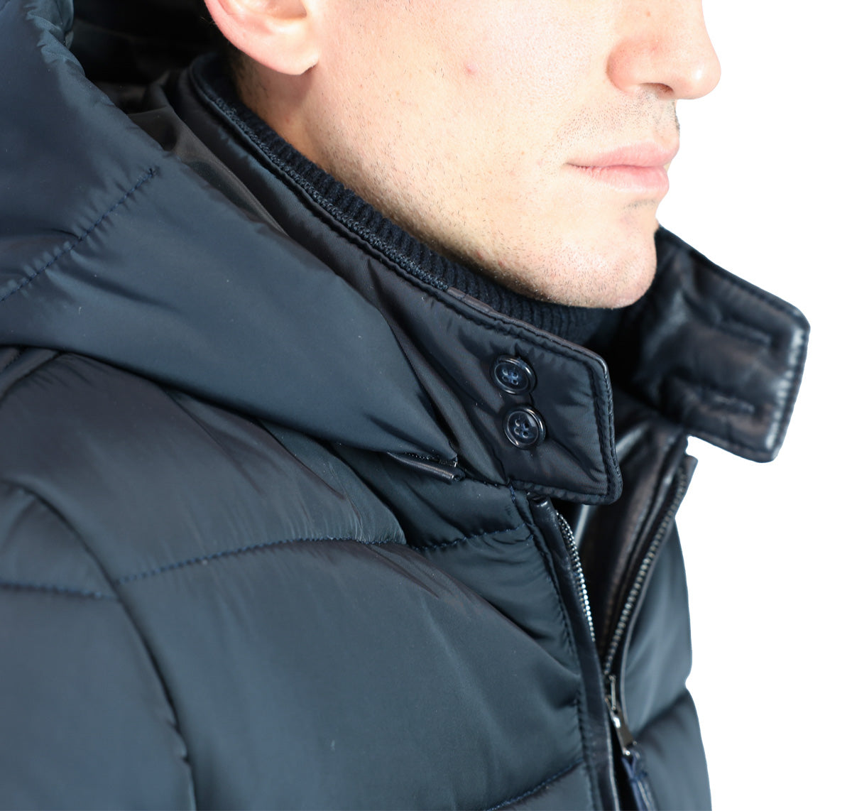 Leather down jacket 98BLNBL