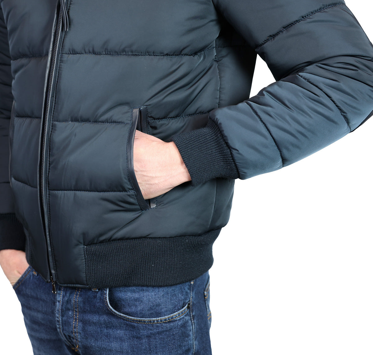 Leather down jacket 98BLNBL