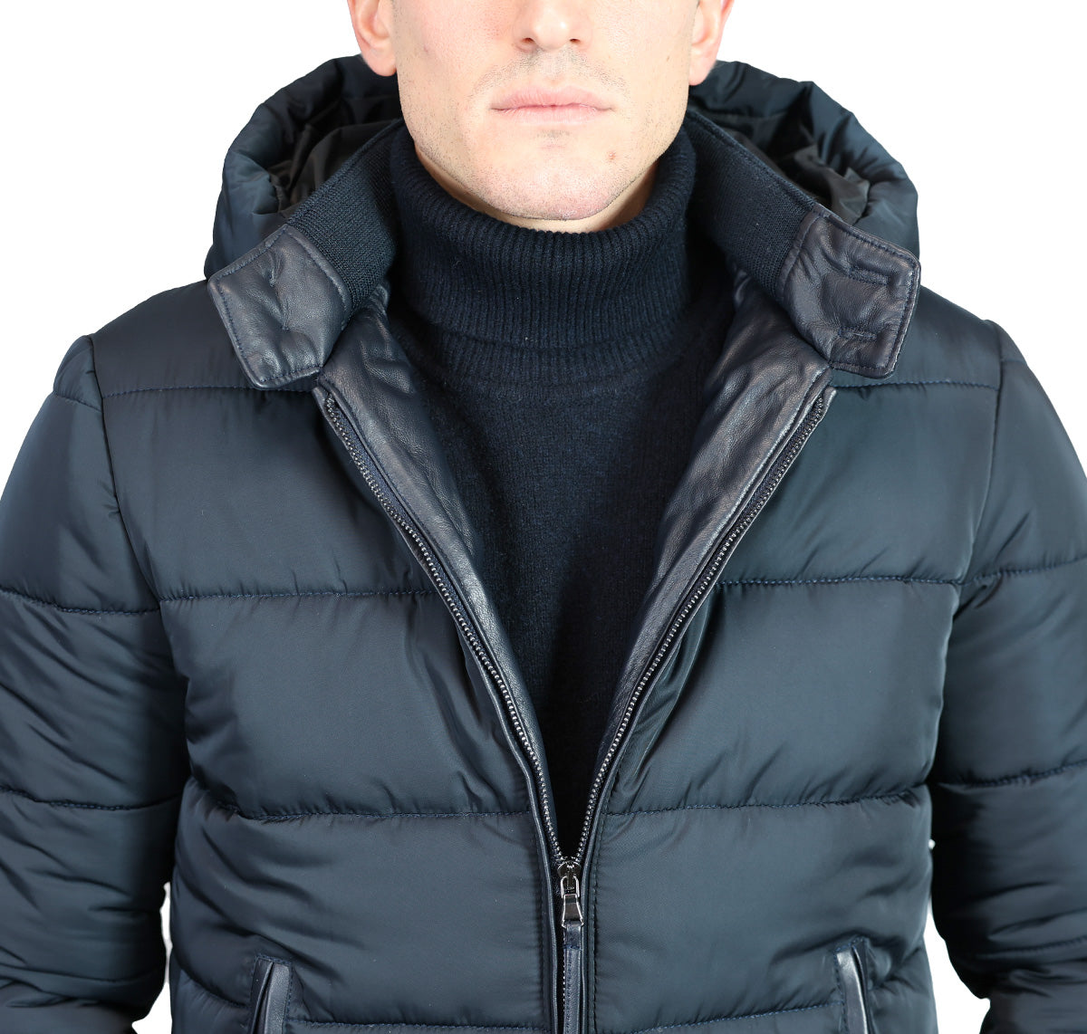 Leather down jacket 98BLNBL