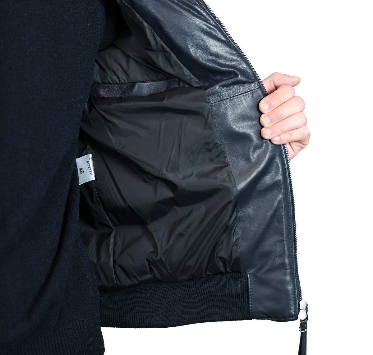 Leather down jacket 98BLNBL