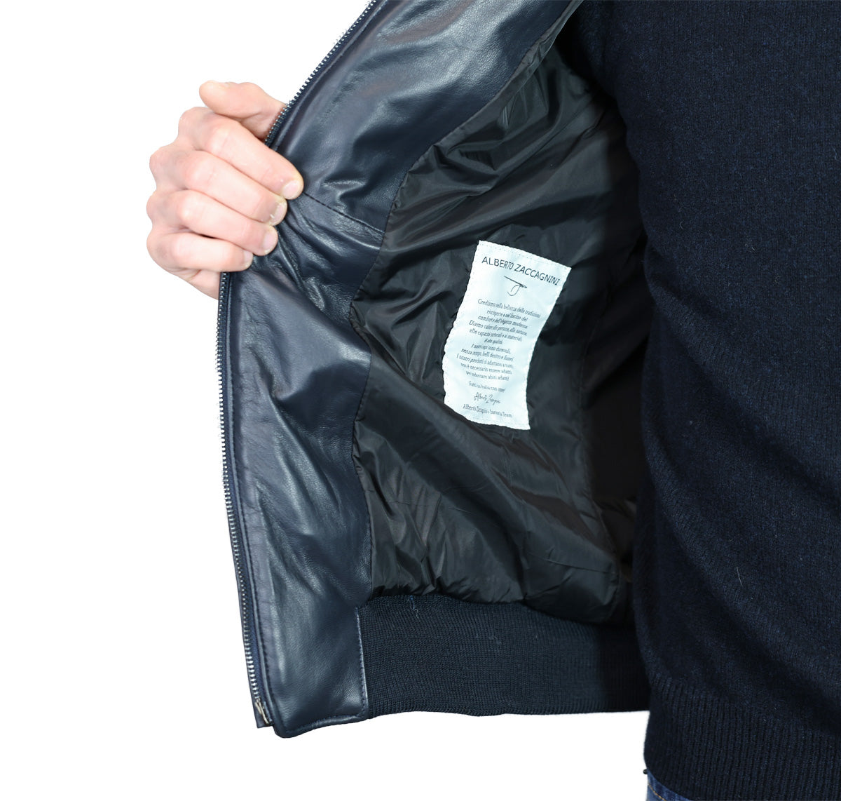 Leather down jacket 98BLNBL
