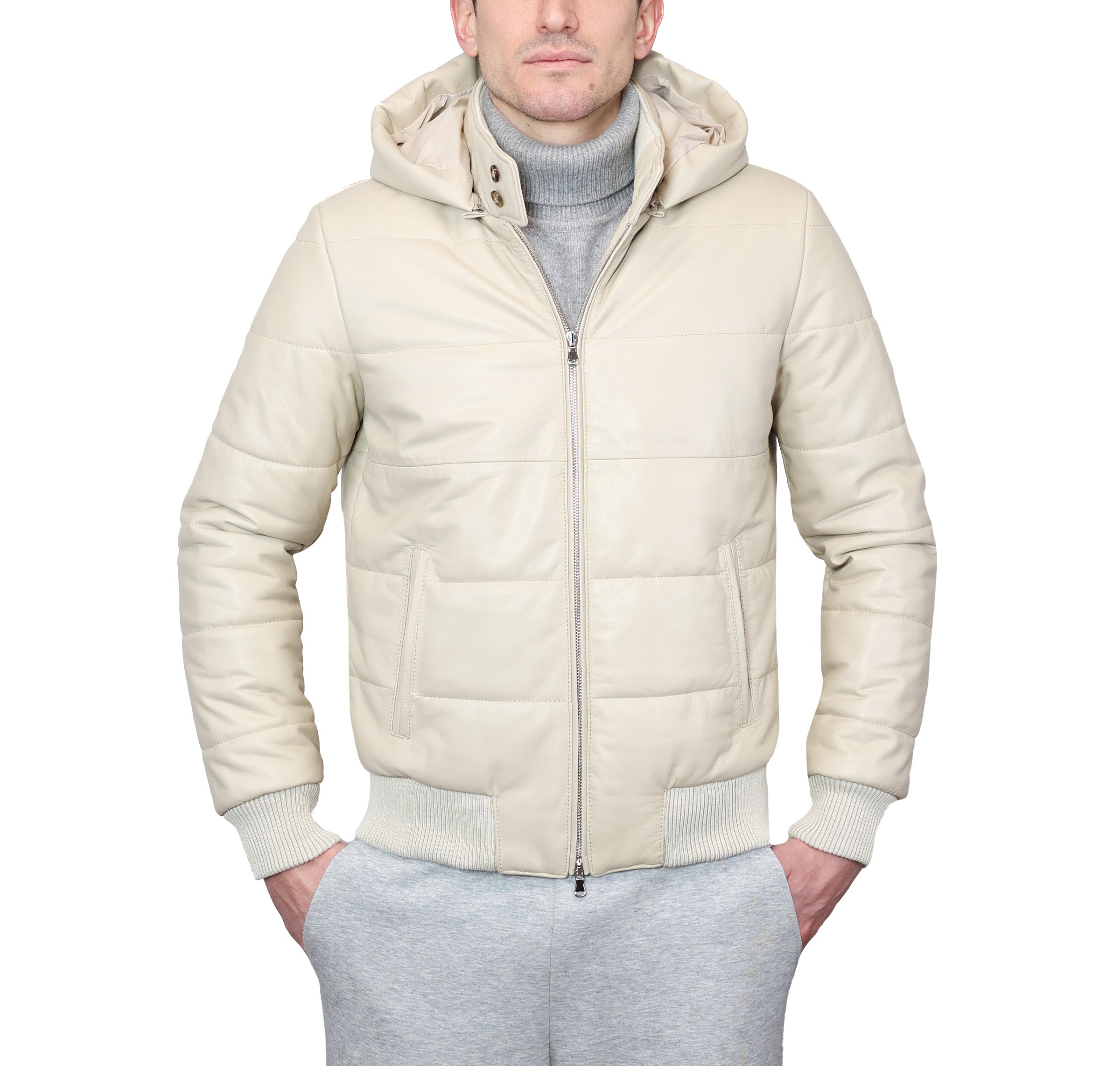 Leather down jacket 89LCABX