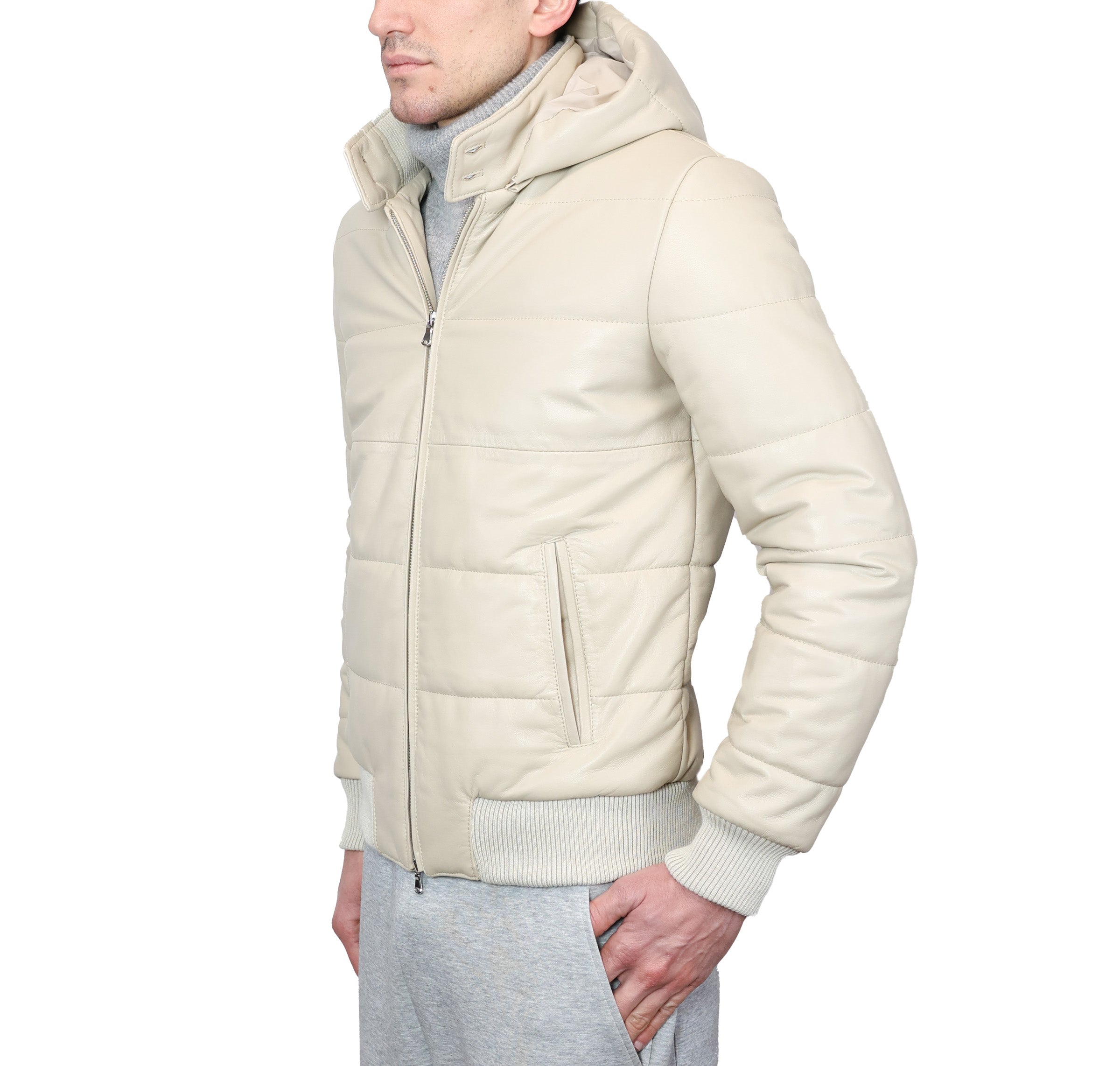 Leather down jacket 89LCABX