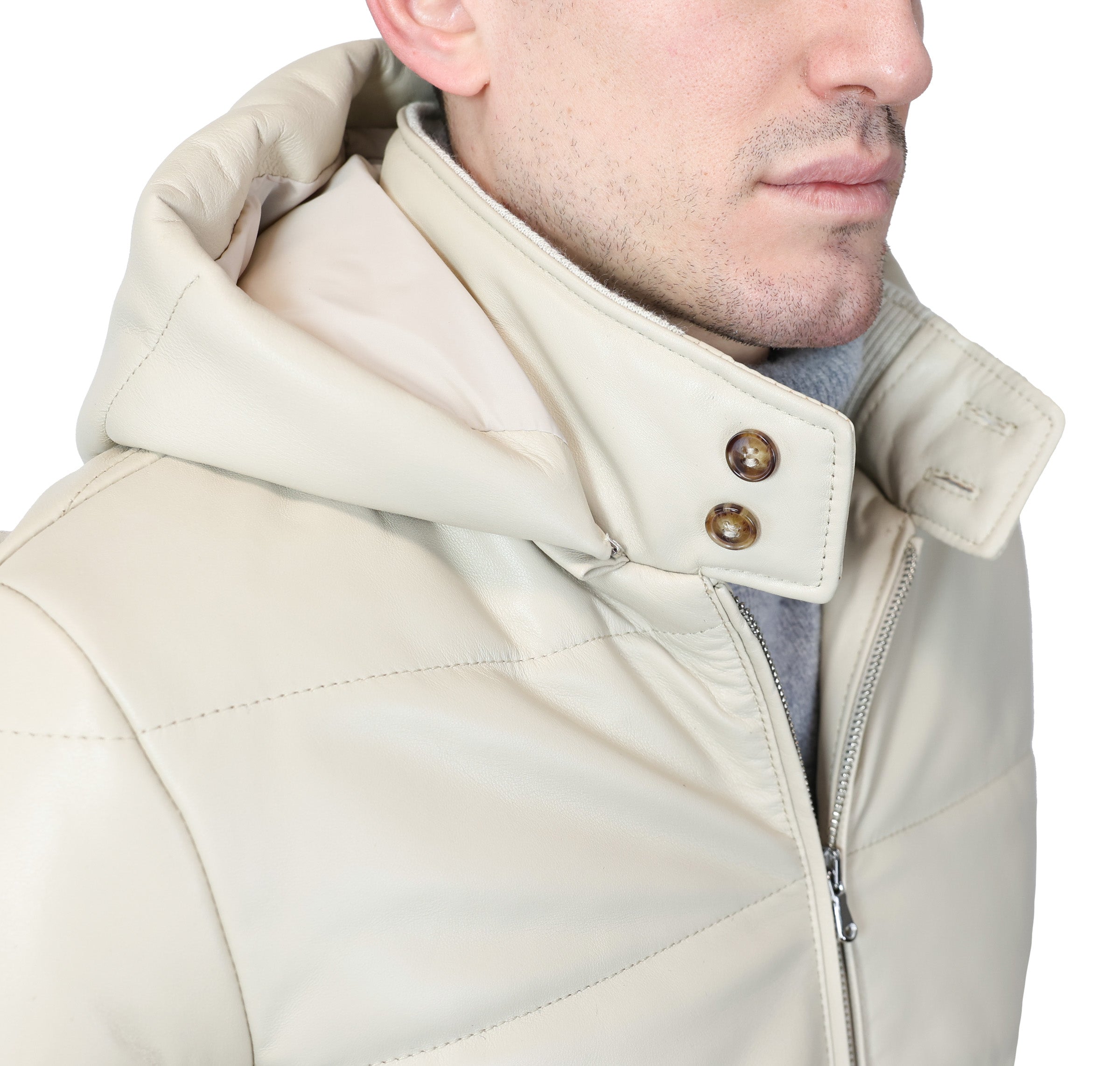 Leather down jacket 89LCABX