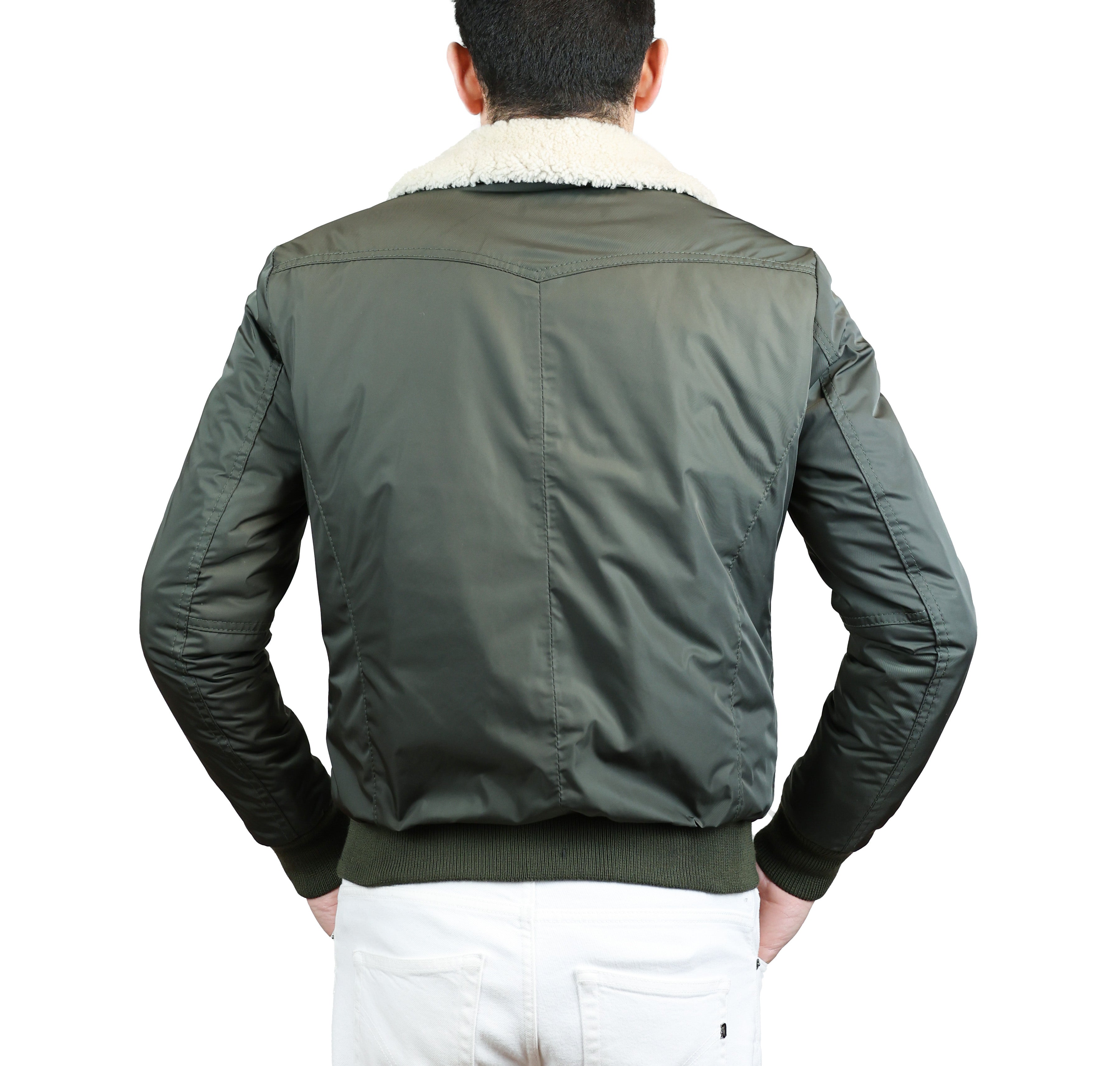 Bomber in Tessuto e Pelle 86LTXNV