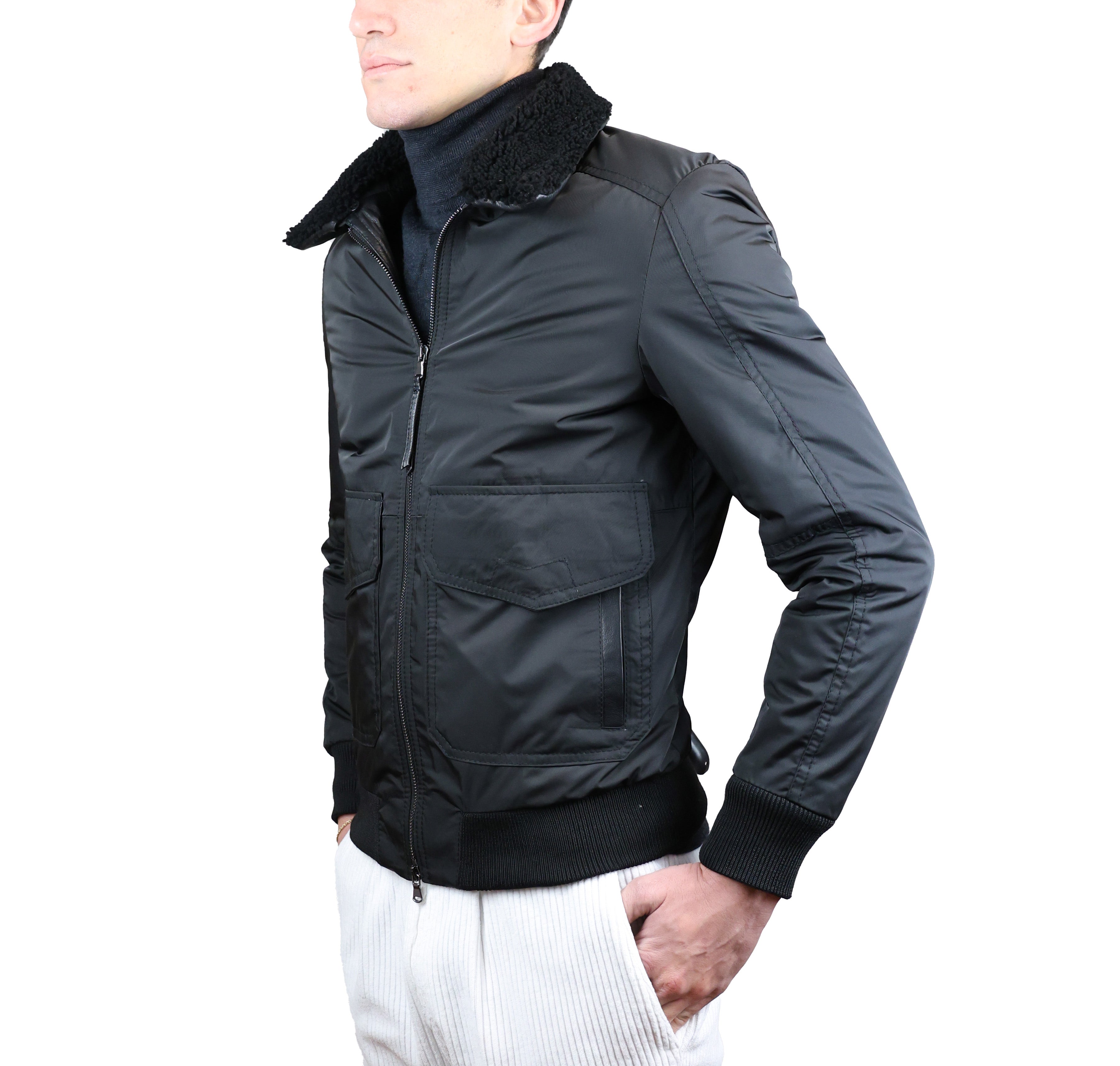 Bomber in Tessuto e Pelle 86LTXNN