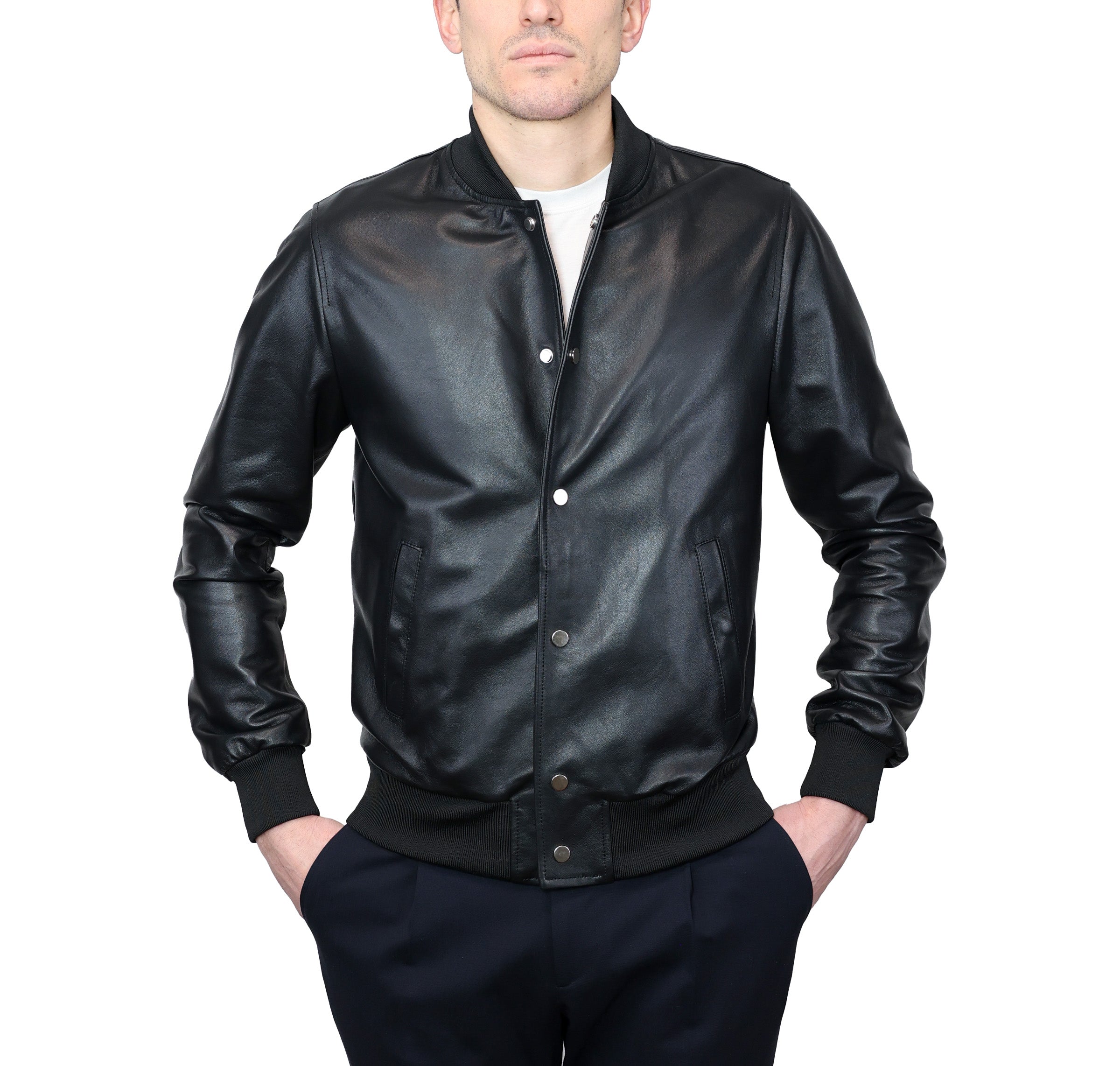 98PCBNN chaqueta bomber de cuero