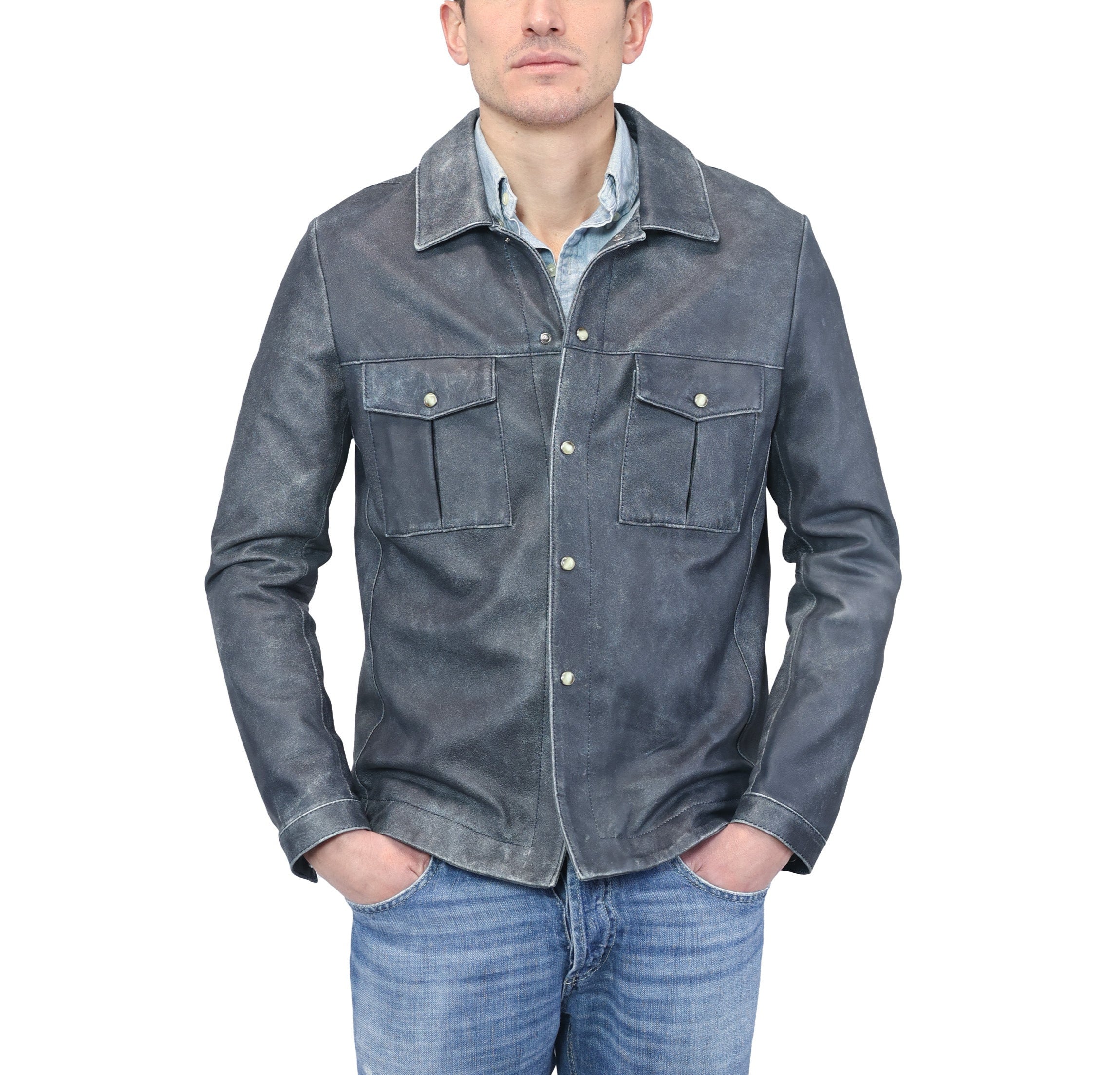 Veste en cuir 68PCRBL