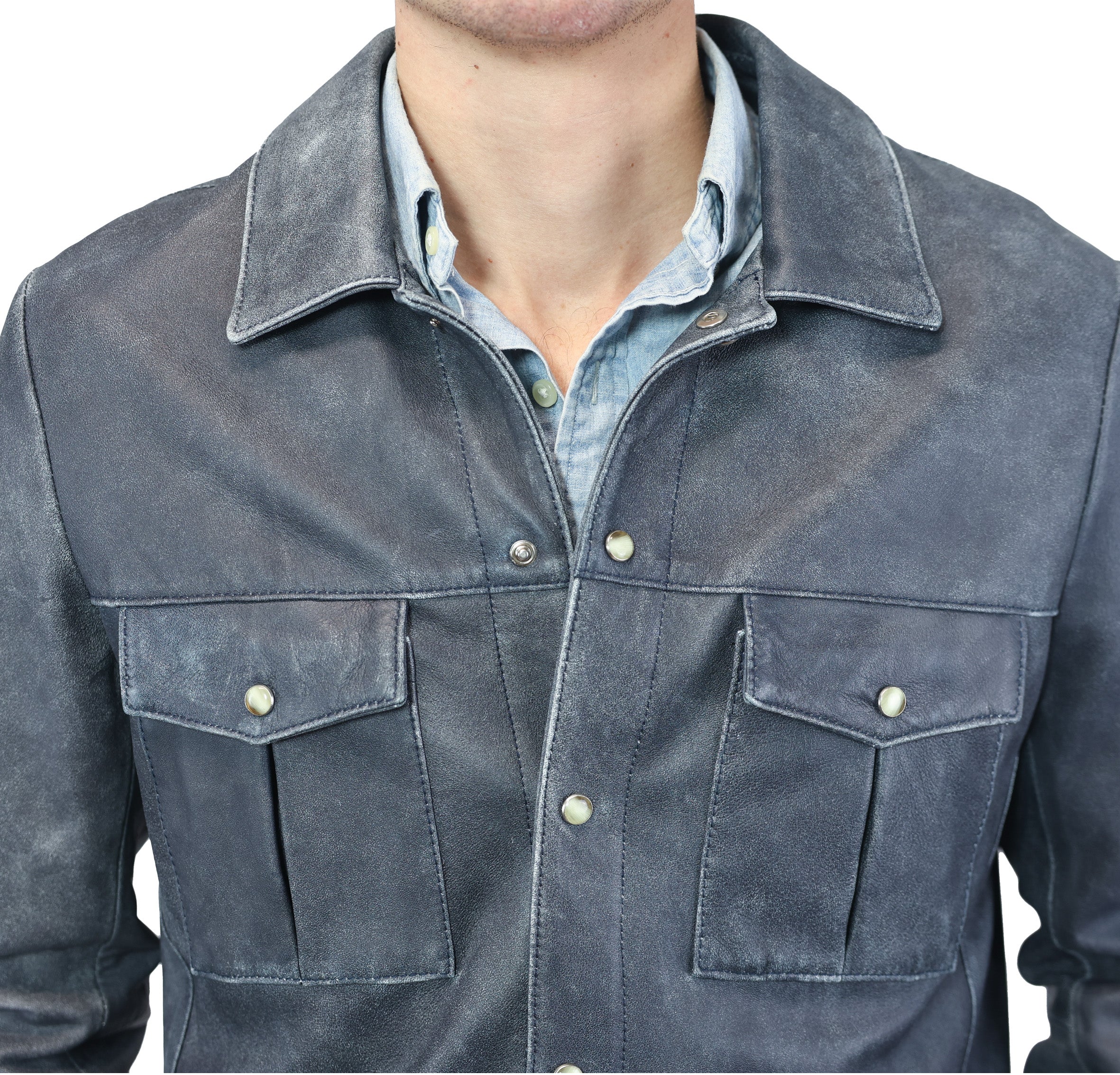 Veste en cuir 68PCRBL