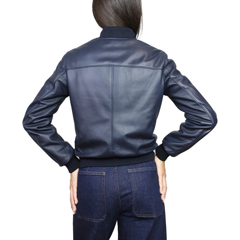 Leather bomber 25LNABL