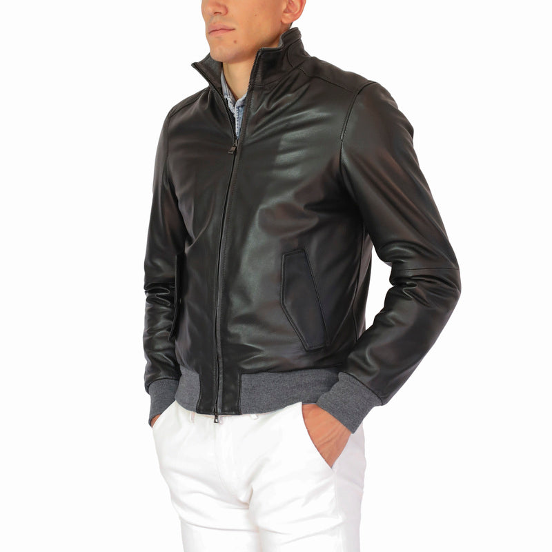 69NANER chaqueta bomber de cuero