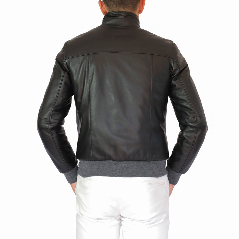 69NANER chaqueta bomber de cuero