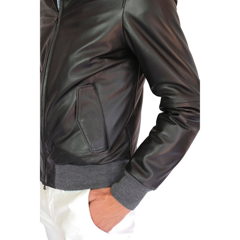 69NANER chaqueta bomber de cuero