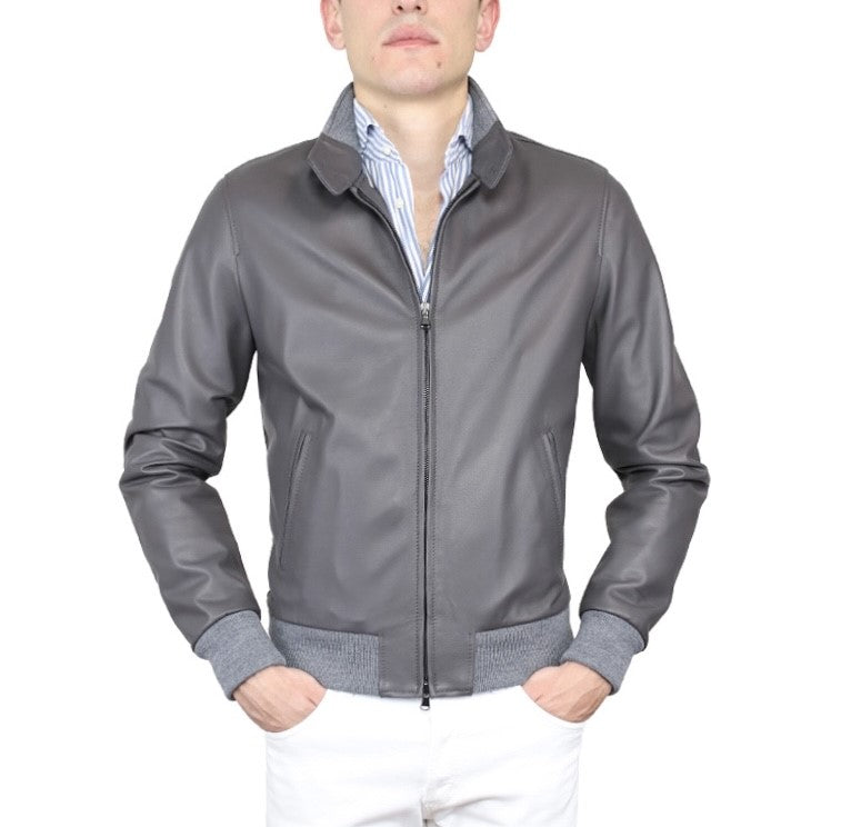 Leather bomber 89NATGR