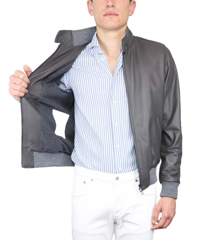 Leather bomber 89NATGR