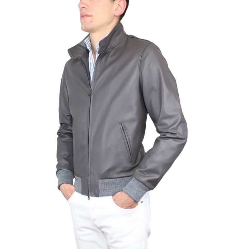 Leather bomber 89NATGR