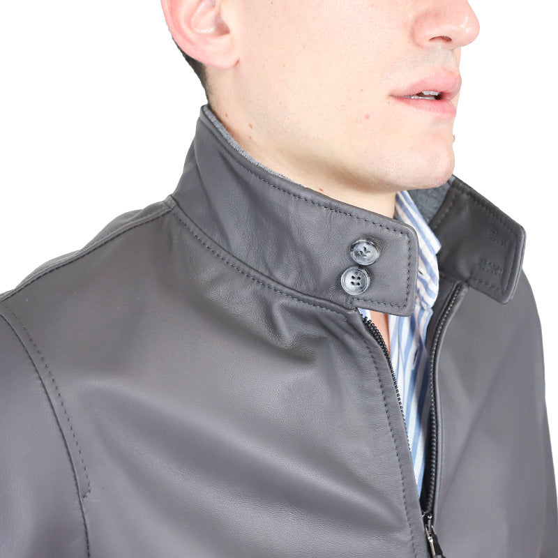 Leather bomber 89NATGR