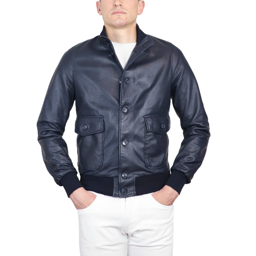 98PFNBL veste en cuir