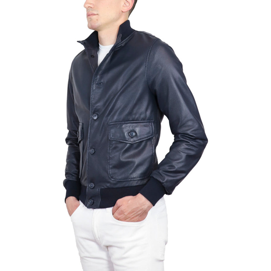 98PFNBL veste en cuir