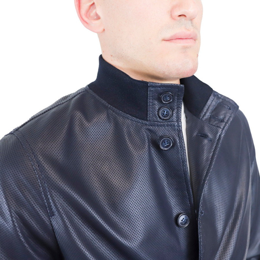 98PFNBL veste en cuir