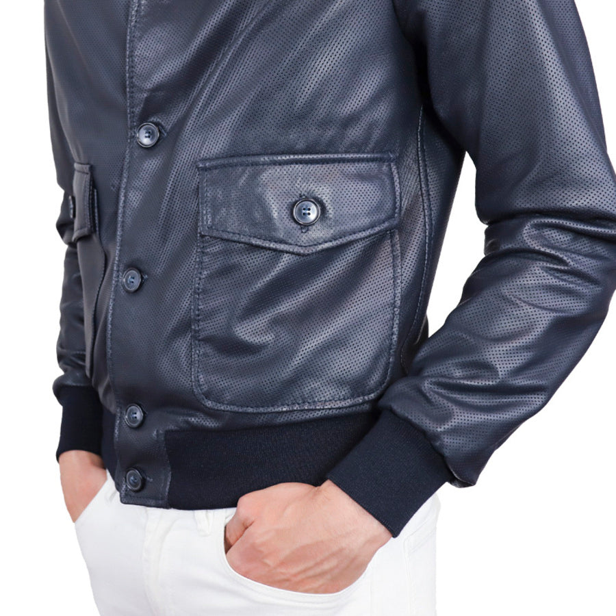98PFNBL veste en cuir