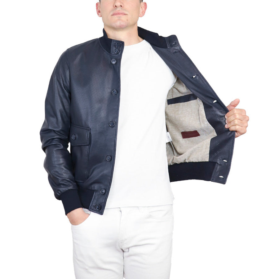 98PFNBL veste en cuir