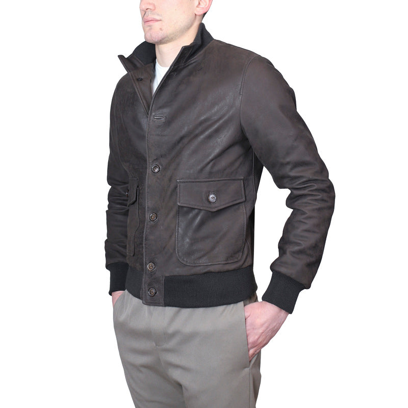 98PVIBR chaqueta bomber de cuero
