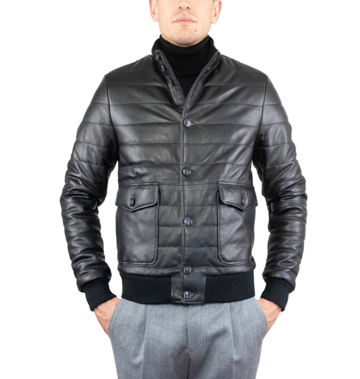 98BLNNE chaqueta de plumas de cuero