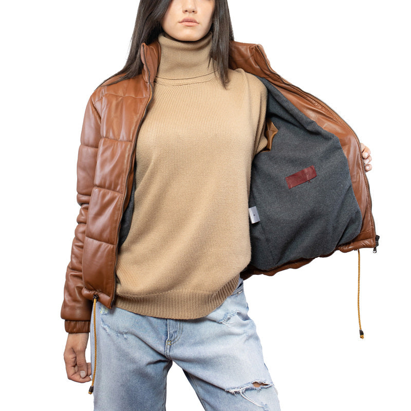 Bomber Piumino in pelle BSKLNAC