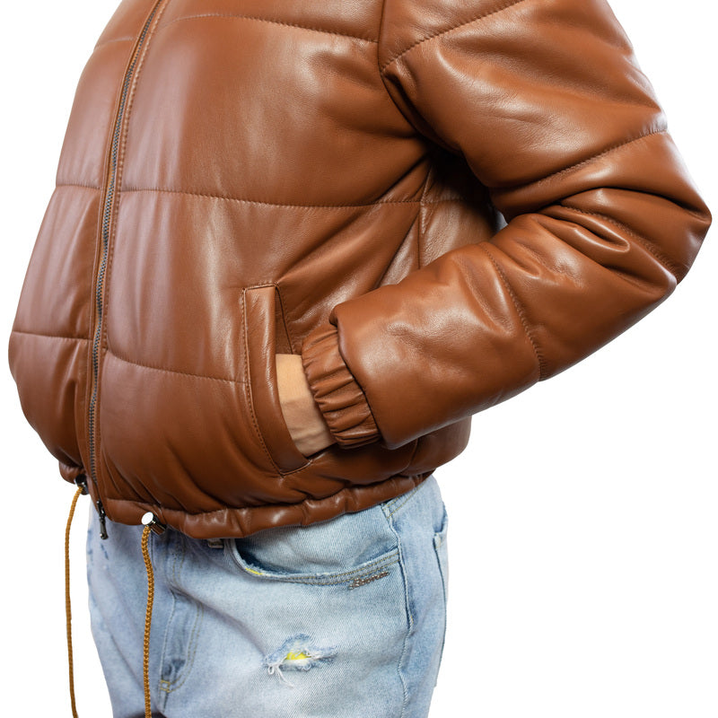 Bomber Piumino in pelle BSKLNAC