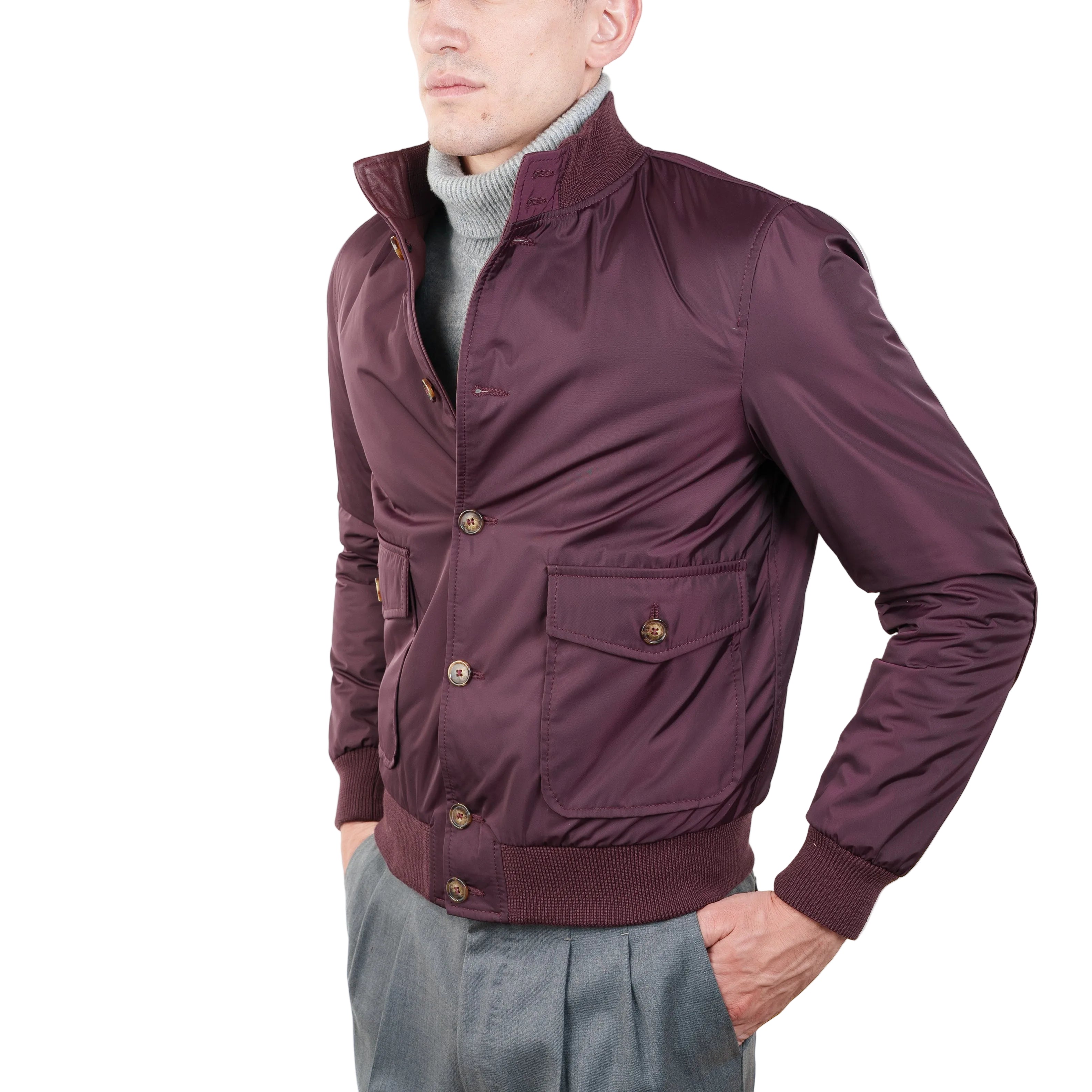 Bomber in Tessuto e Pelle 98LTXNX