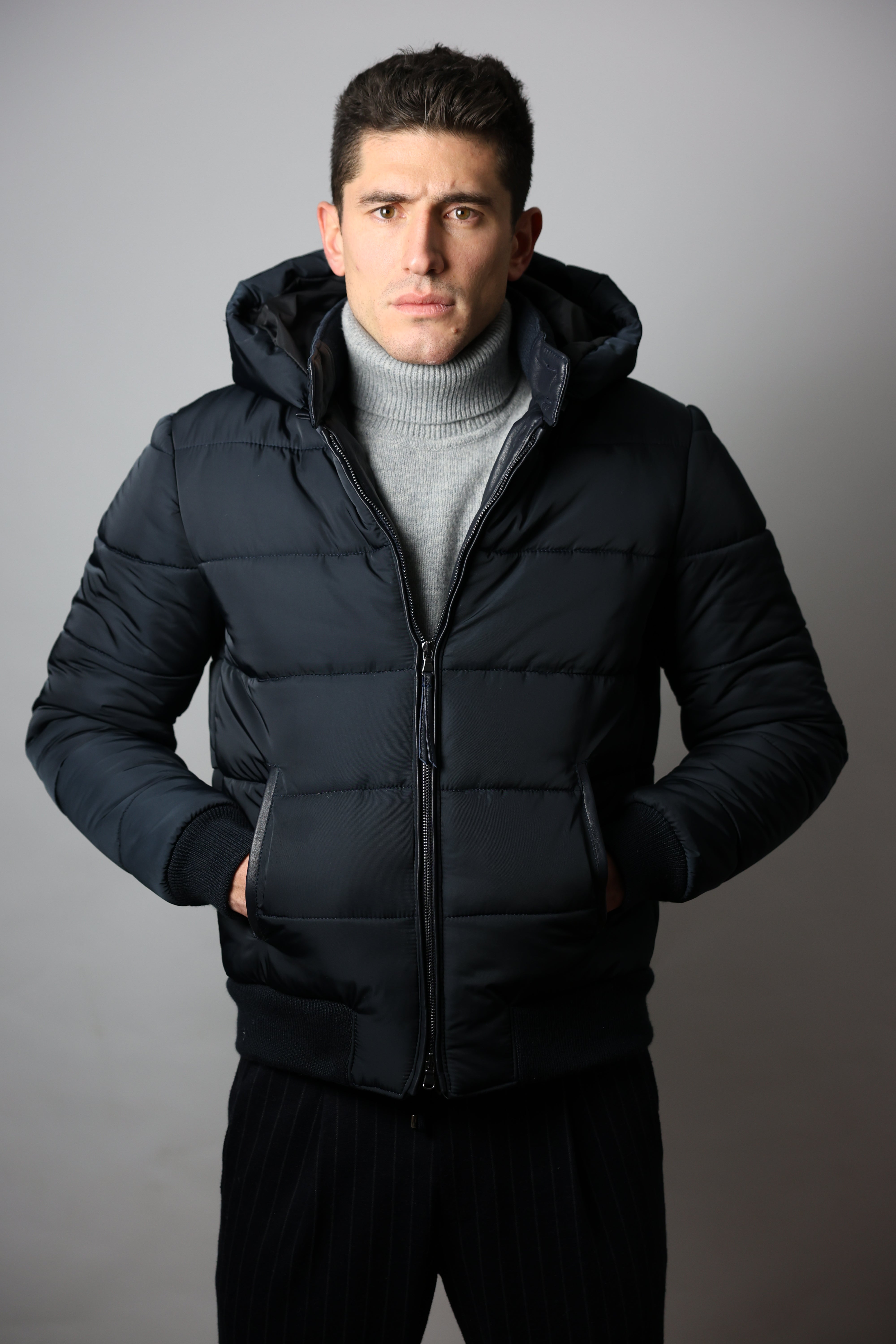 Leather down jacket 98BLNBL