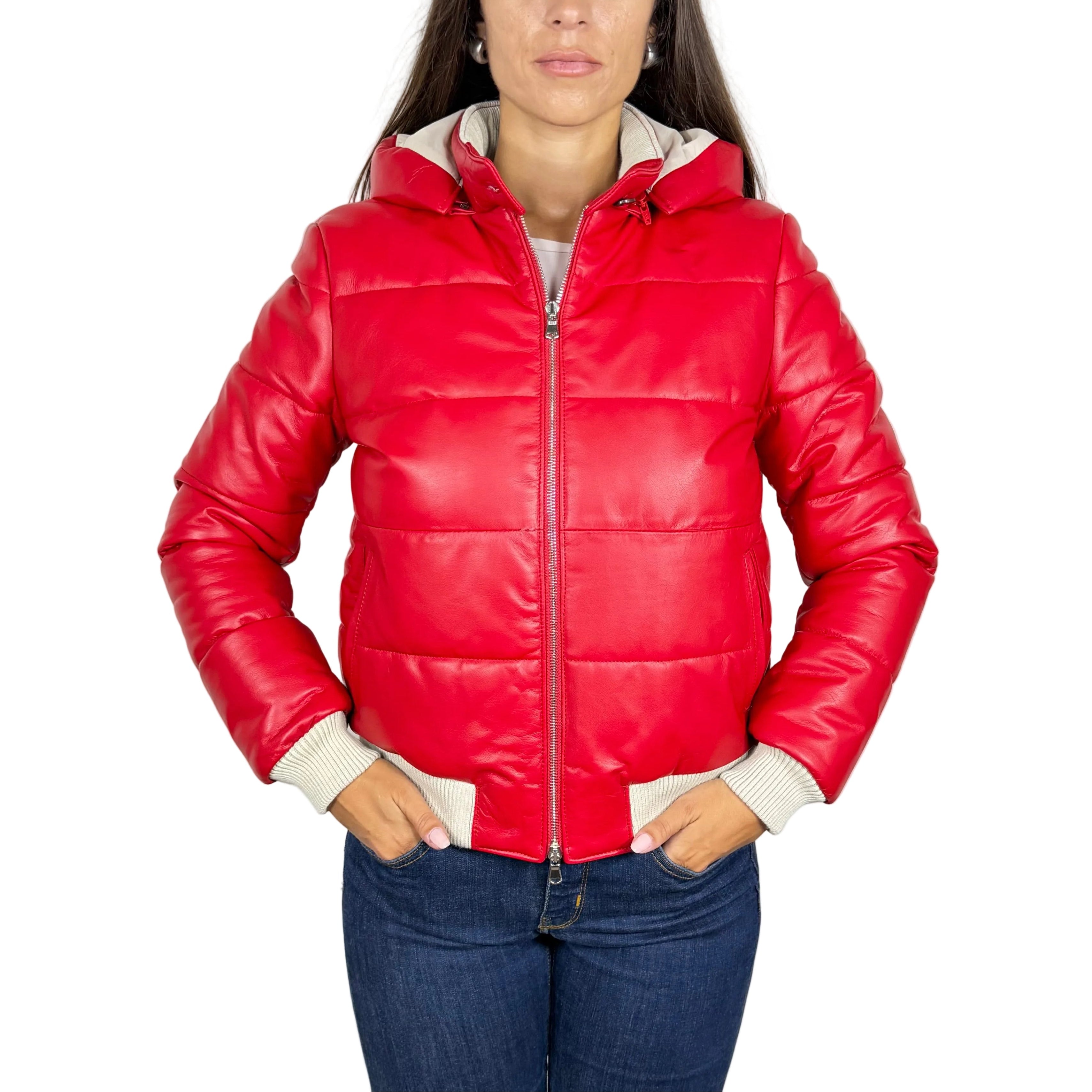 Piumino in pelle 89LR10R