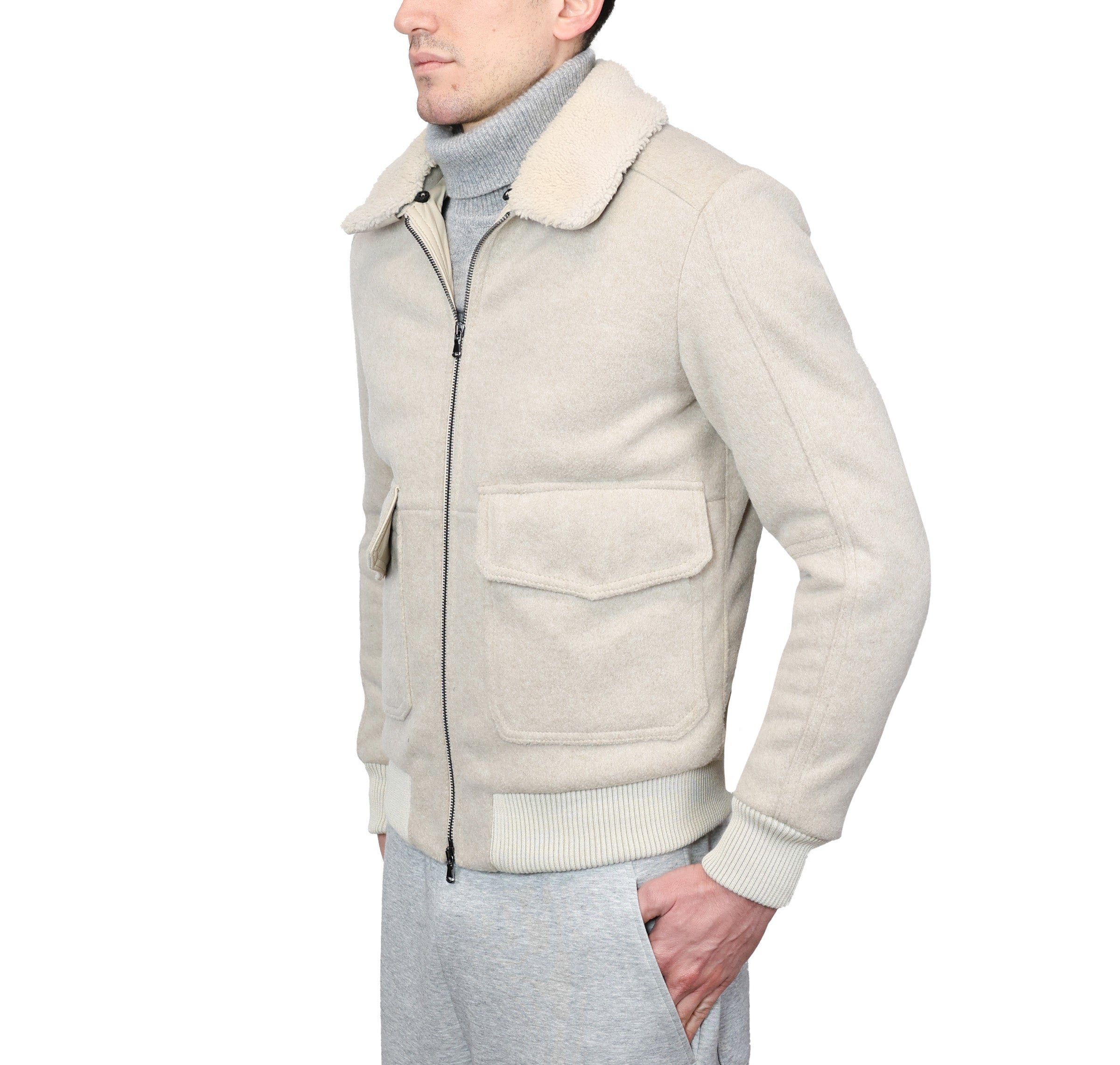 Leather bomber  86LTXBL