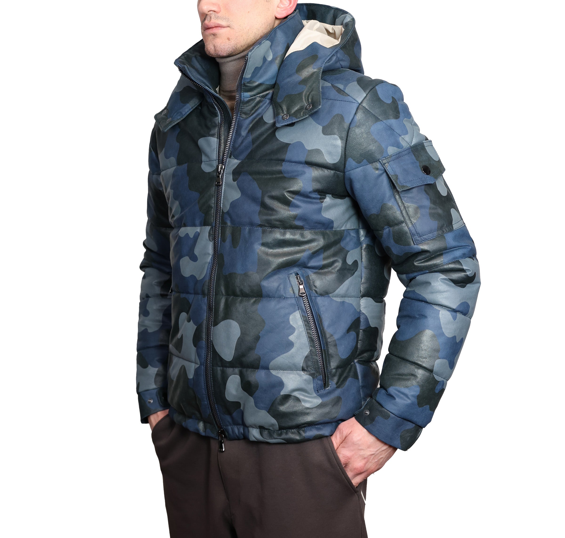 Piumino in pelle 01CLNCA