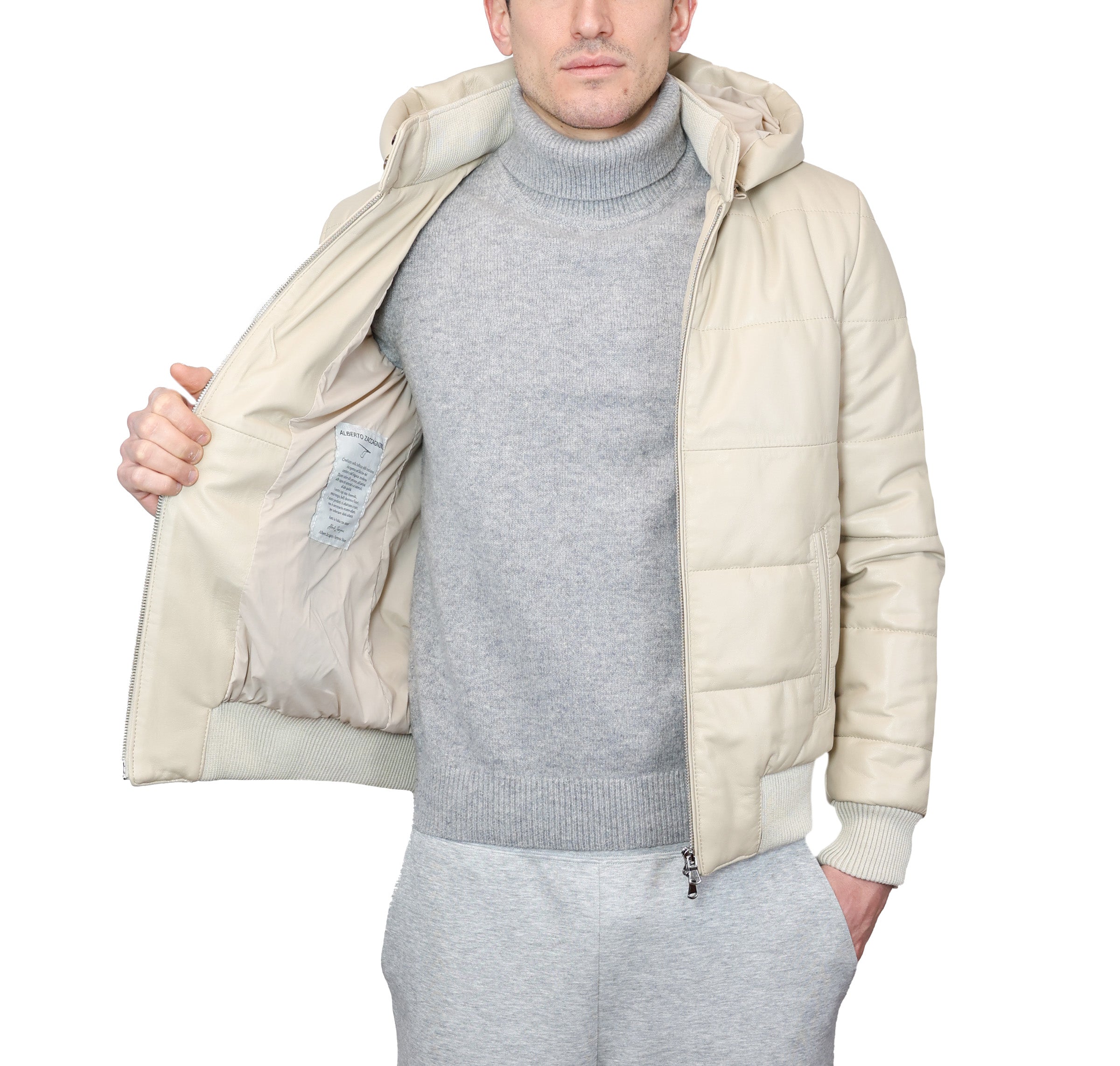 Leather down jacket 89LCABX