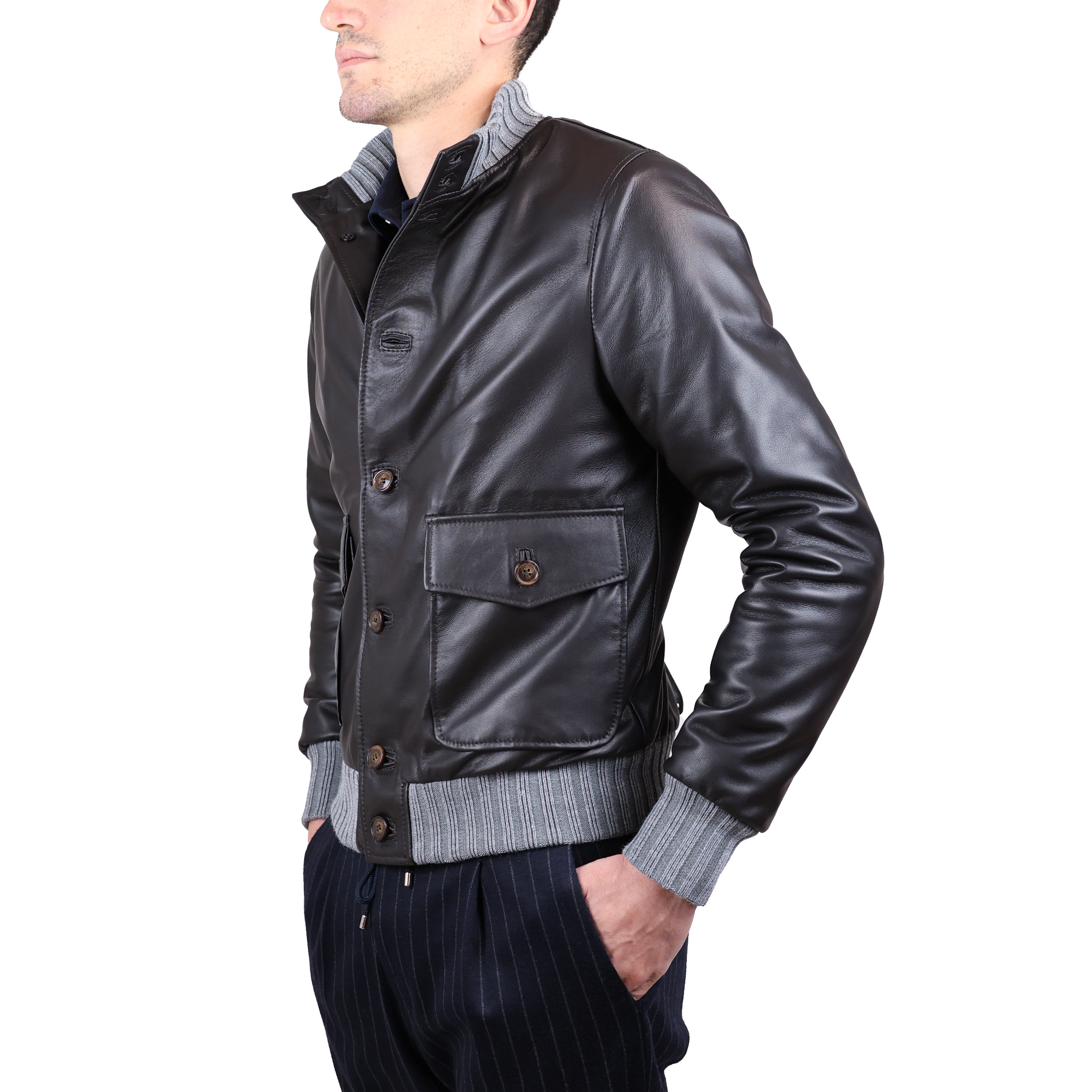 Leather bomber 98LNAGR