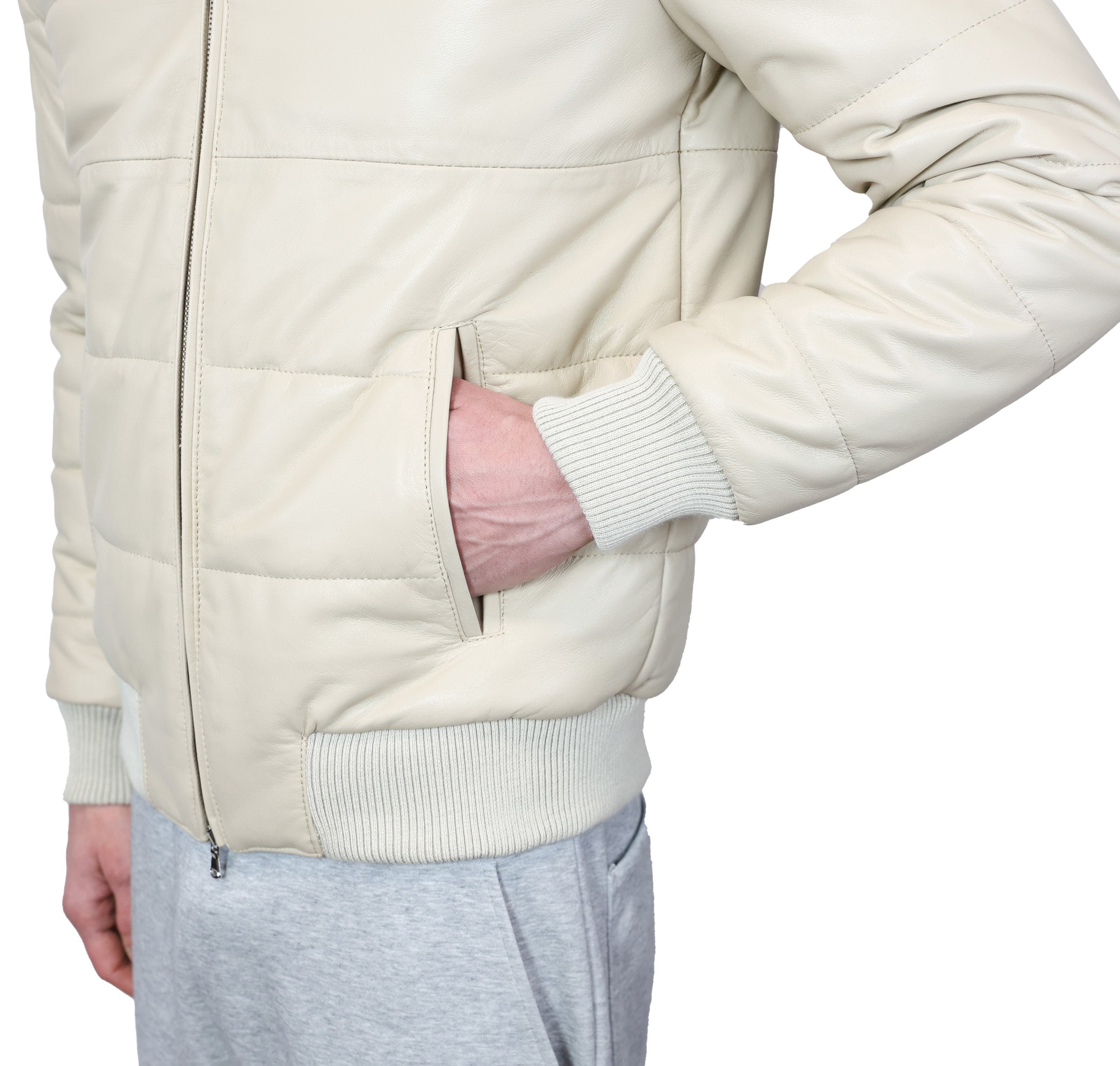 Leather down jacket 89LCABX