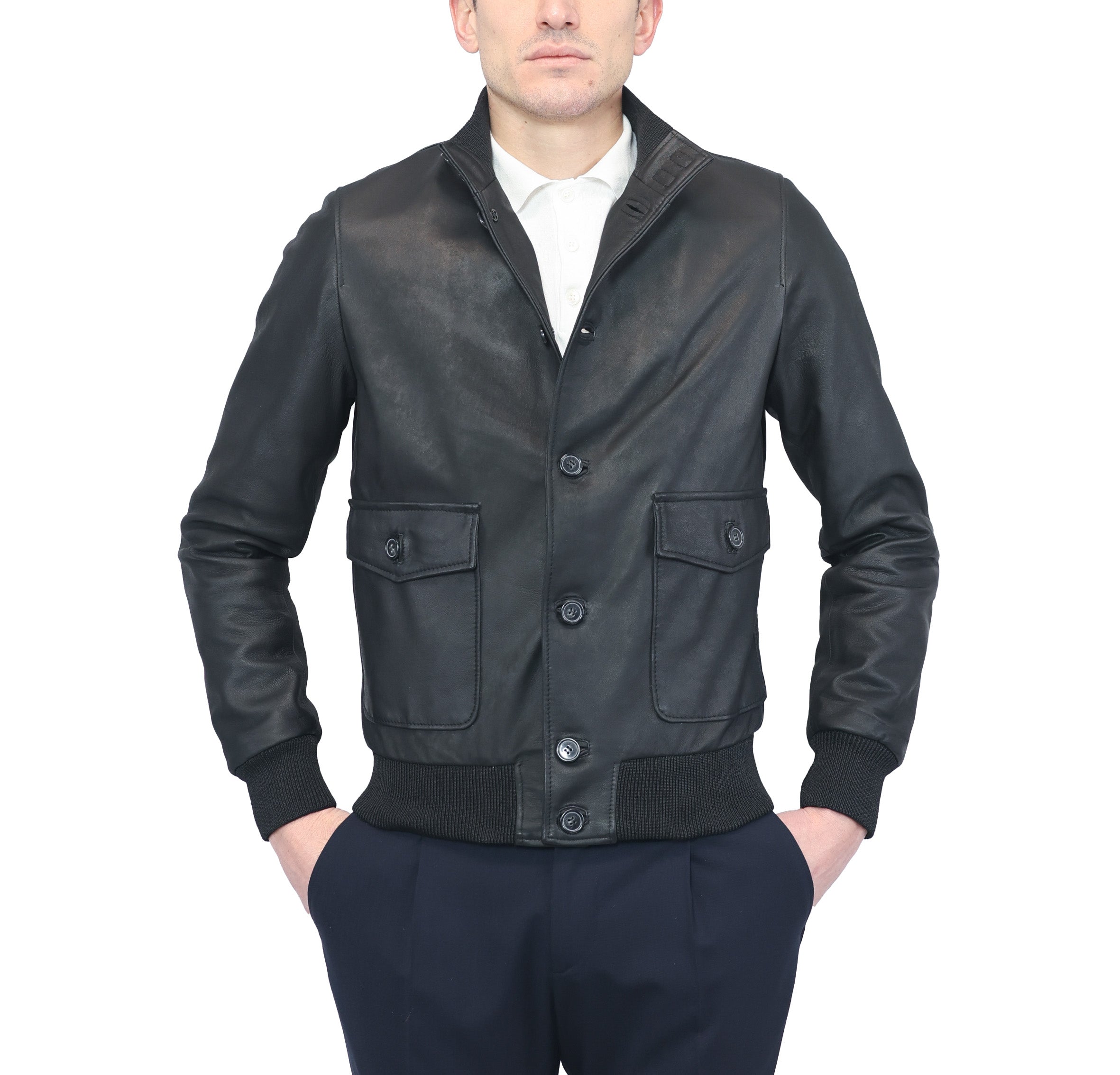 98PVINE chaqueta bomber de cuero