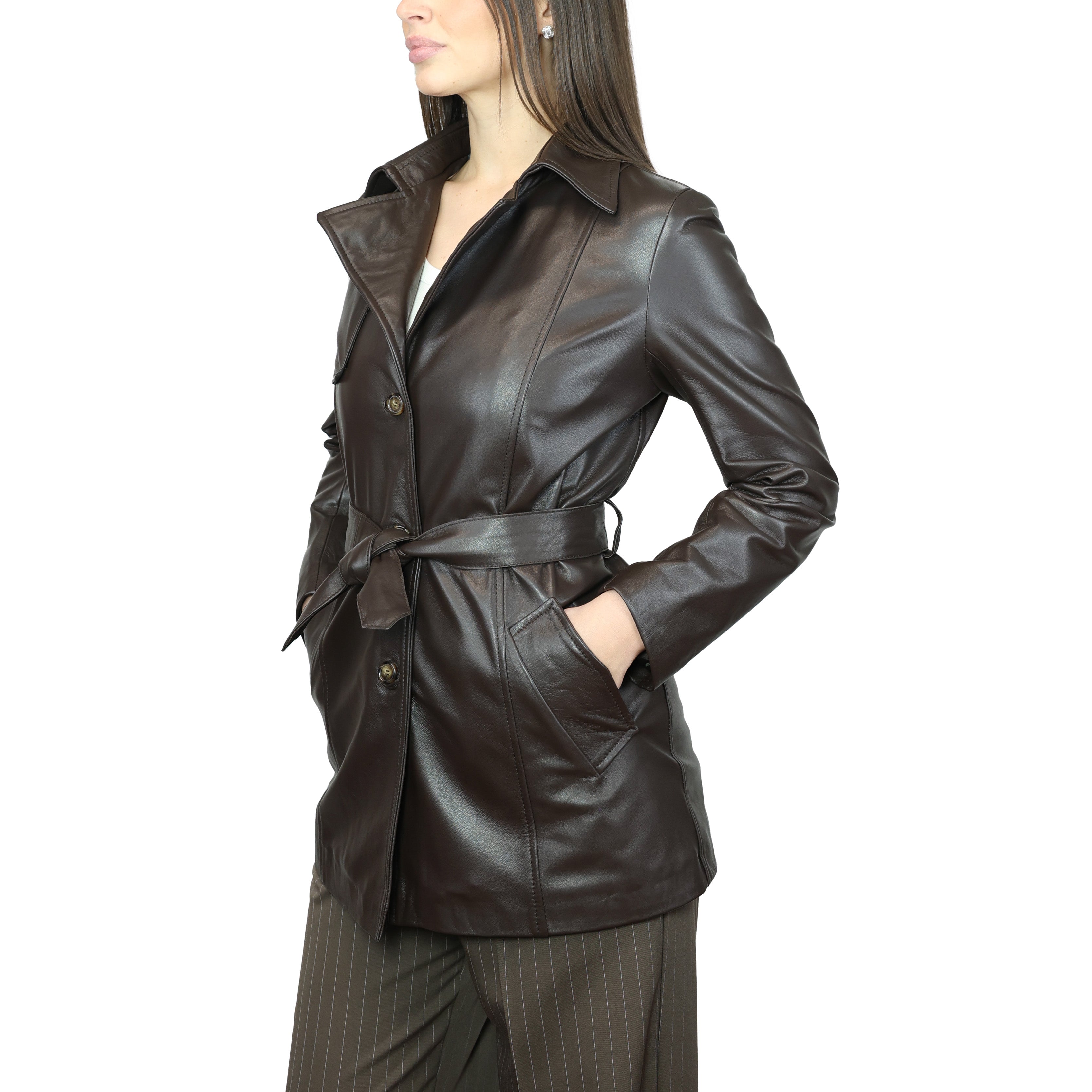 Trench in pelle TRHNABR