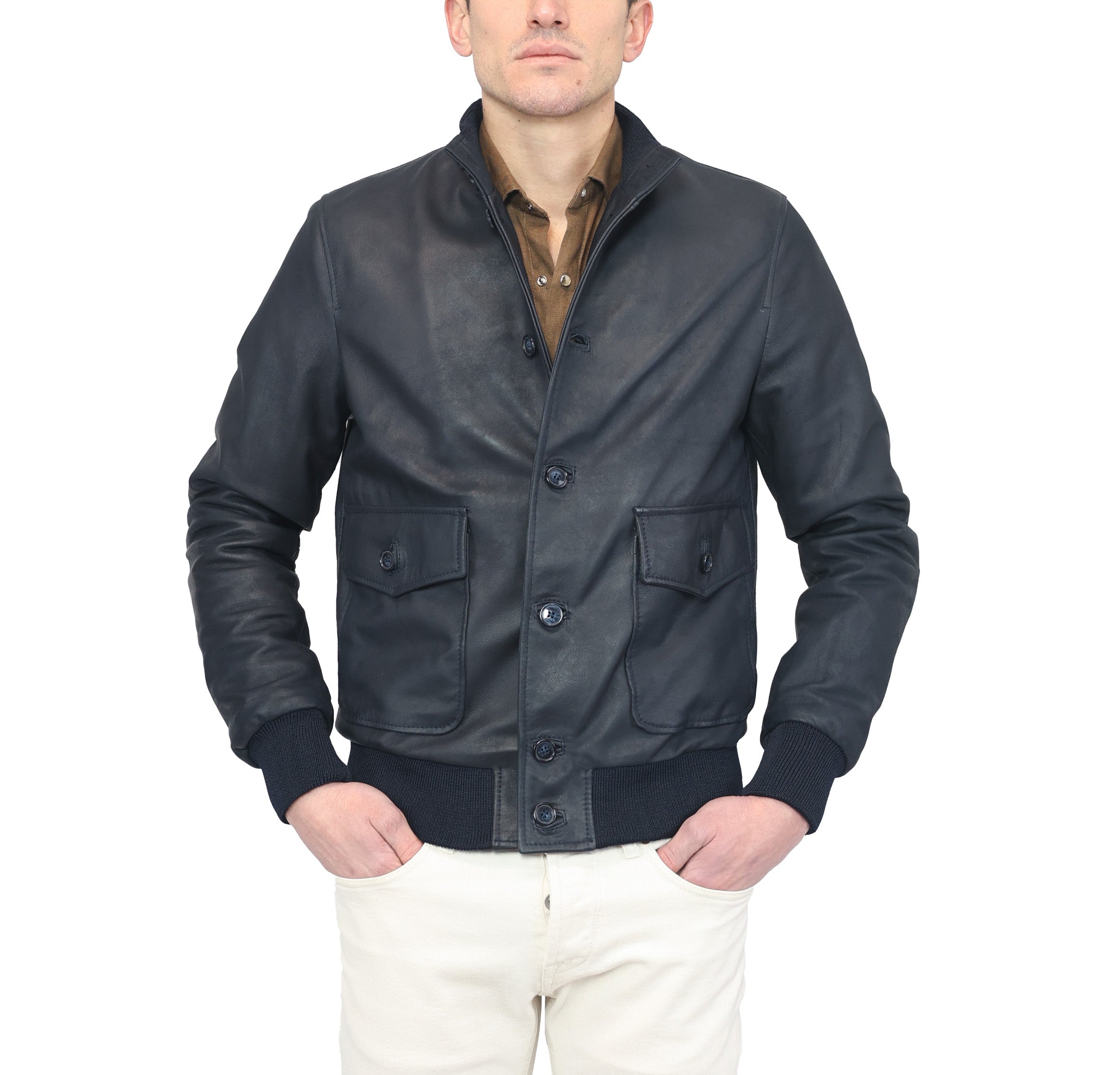 98PVIBL chaqueta bomber de cuero