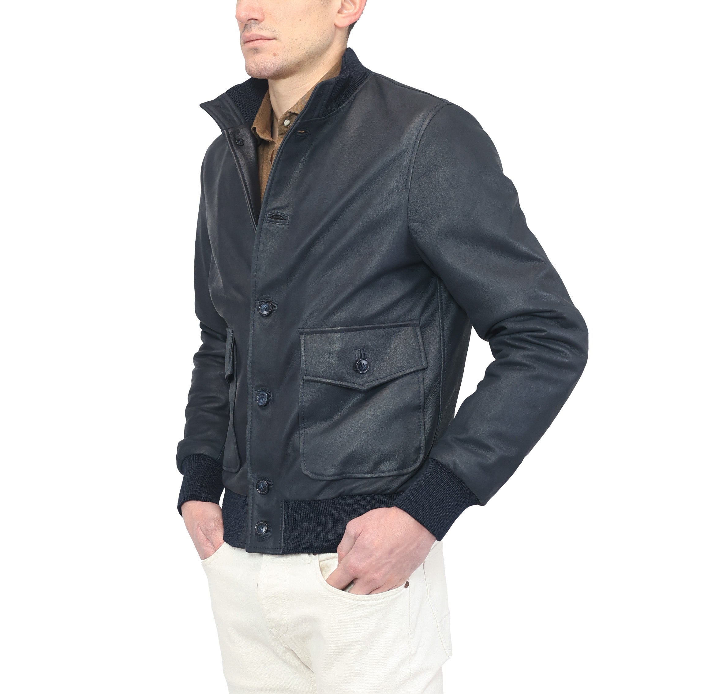 98PVIBL chaqueta bomber de cuero