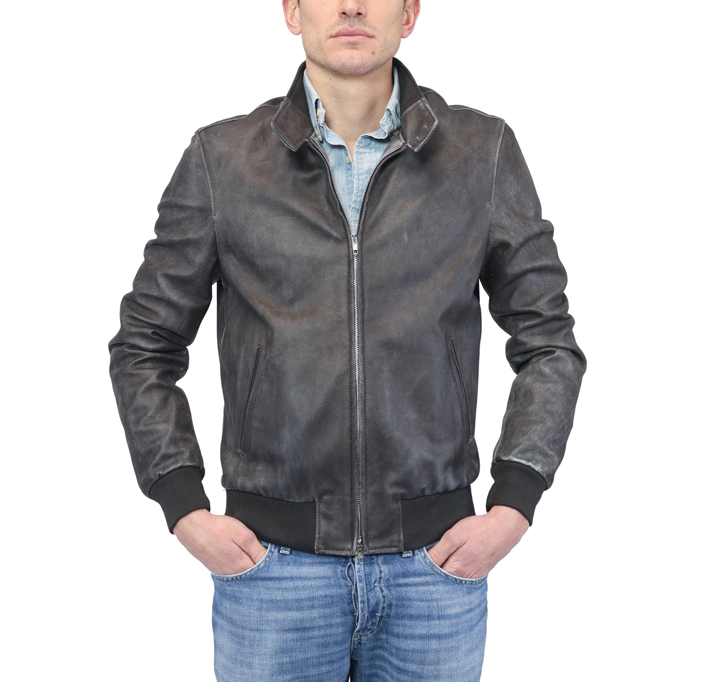 89PCRMO chaqueta bomber de cuero