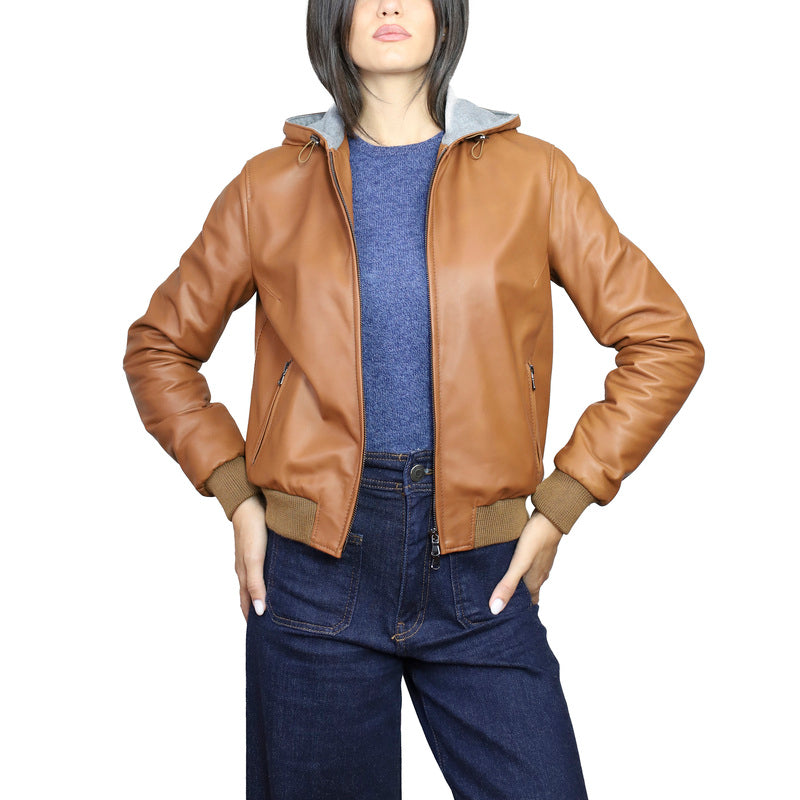 Chaqueta bomber de cuero 25LCNCU