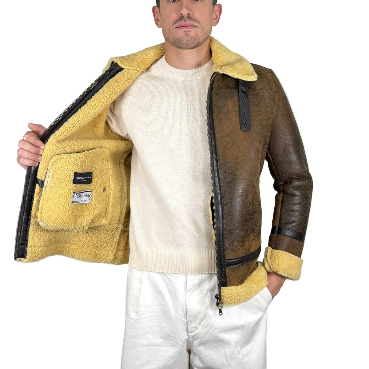 Biker in Shearling  73SHEVI
