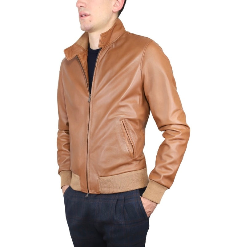 89LNACU chaqueta bomber de cuero