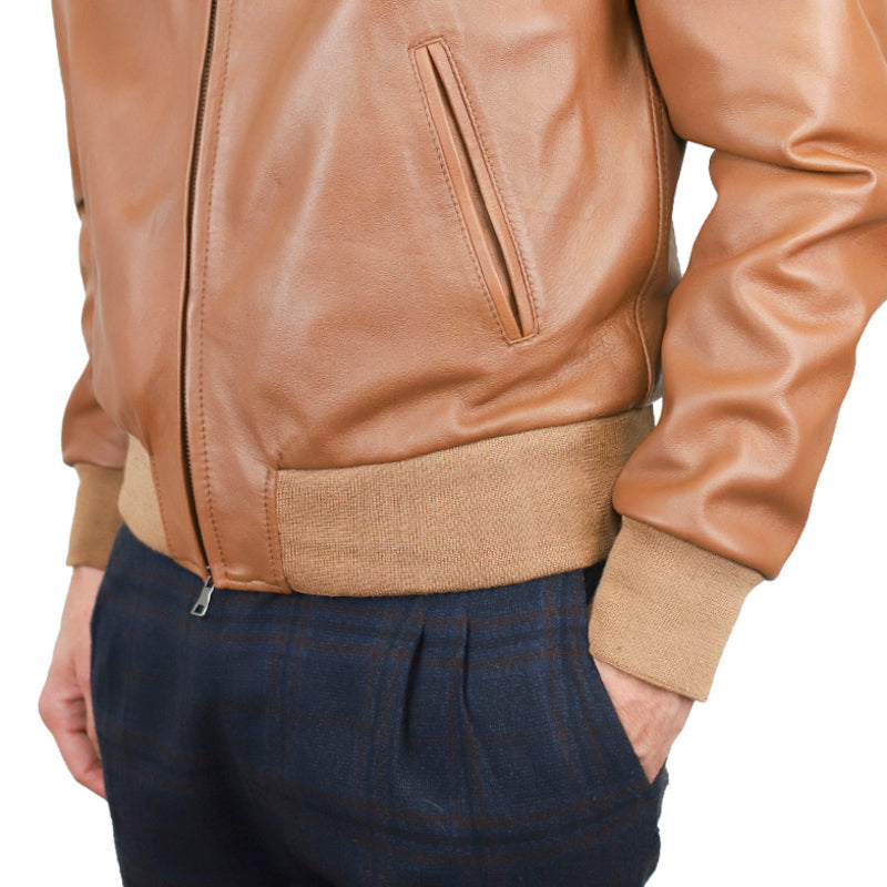 89LNACU chaqueta bomber de cuero