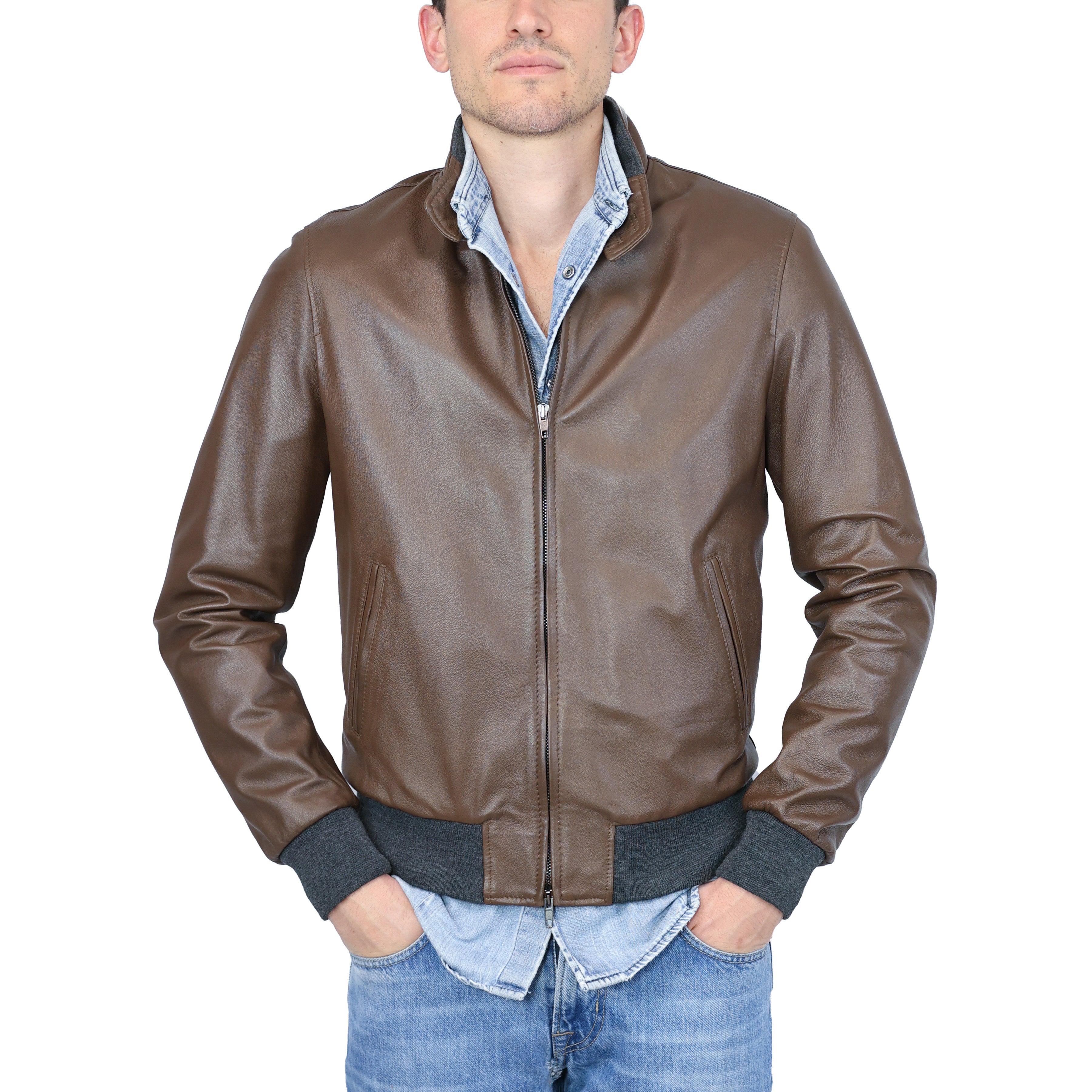 Leather bomber 89NATAU